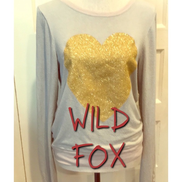 Wildfox Sparkle Golden Heart Sweatshirt - Picture 2 of 5